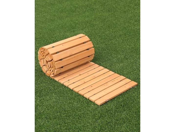 VEVOR Chemin de Jardin en Bois\, 368x43 cm\, Allée de Jardin Droite Déroulante Antidérapante Décorative en Cèdre avec Connexion par Câble Métallique\, pour Fêtes\, Mariages\, Cour\, Terrasse\, Extérieur
