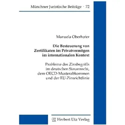 Die Besteuerung von Zertifikaten im Privatvermögen im internationalen Kontext, Fachbücher von Manuela Oberhofer
