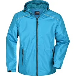 James & Nicholson Herren Regenjacke Regen-Jacke JN1118 turquoise/iron grey L