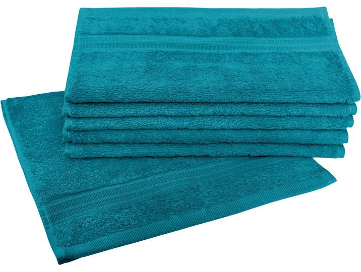 Gaestehandtuecher DYCKHOFF Siena , grün (smaragd), B:30cm L:50cm, Frottier, Obermaterial: 100% Baumwolle, Handtücher, Gaestehandtuecher, mit Bordüre