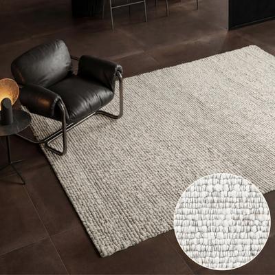 Teppich VILLEROY & BOCH "Woll-Optik Teppich Wilma", weiß (creme multifarben), B:80cm H:8mm L:150cm, Baumwolle, Polyester, Teppiche, Teppich, Handgemacht, Woll-Optik, Weich, Meliert, Wohnzimmer, Schlafzimmer