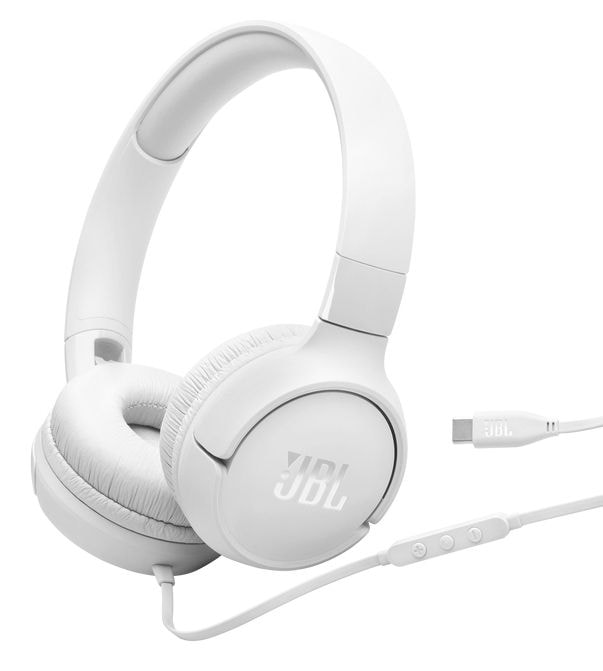 JBL Tune 520C Ohraufliegender Kopfhörer kabelgebunden USB Typ-C (Weiß) JBLT520CWHT