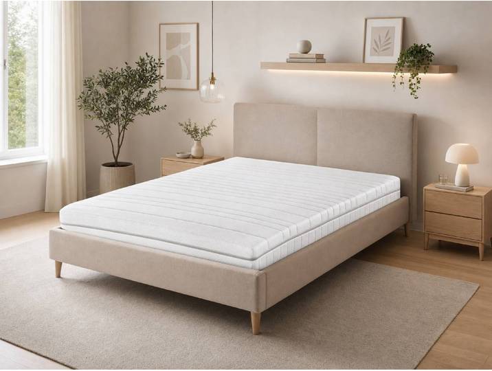 Tonnentaschenfederkernmatratze Jeber 100 x 200cm H2 Jersey Weiß