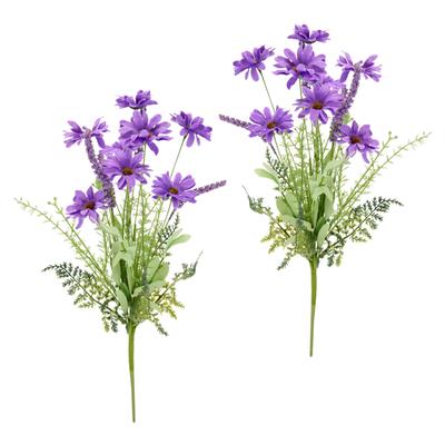 Kunstblume I.GE.A. "Margeriten-Mix-Strauß", lila (violett), B:18cm H:50cm L:10cm, Polyester, Kunstpflanzen, 2er Set Blumenstrauß Gänseblümchen Bouquet Kunstblumen Strauß Blumen