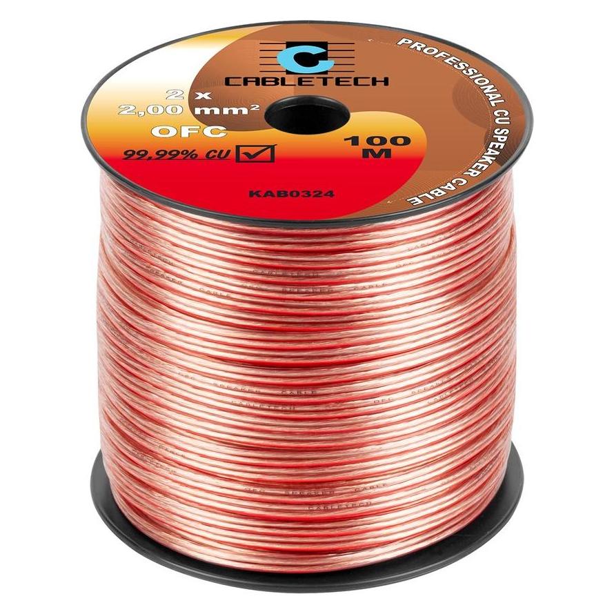 Cabletech Lautsprecherkabel OFC 2mm 100m (100 m, 2 mm²) (KAB0324)