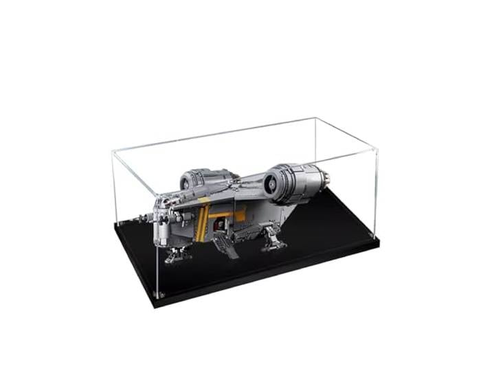 Vitrine für Lego The Razor Crest 75331, staubdicht, UV-geschützt, passgenaue Vitrine, Geschenke für Lego-Liebhaber, Montageaufbewahrung (transparent, 3 mm-75 x 55 x 30)