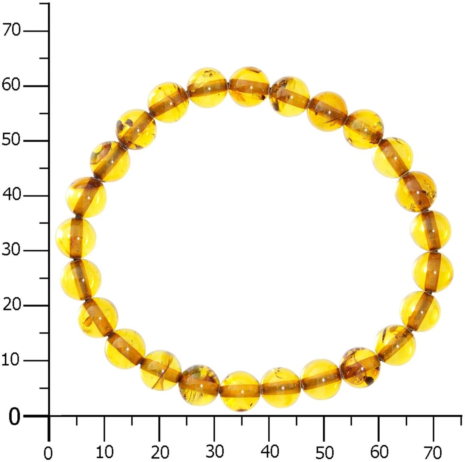 Armband OSTSEE-SCHMUCK "- Kugel 8 mm - Bernstein -" Gr. 19, braun (bernsteinfarben, braun), Armbänder, Damen, Bernstein, Armband