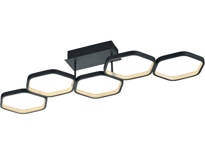 REALITY LEUCHTEN LED Deckenleuchte Vigo , grau (anthrazit), 1, H: 15cm, 1 Stk., Leuchten, dimmbare LED Deckenlampe in Wabenoptik, 3000K, 2800 Lumen, LED Deckenleuchte