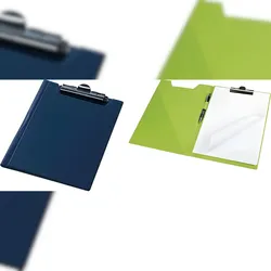 Klemmmappe A5 PVC-Folie leinengeprägt dunkelblau