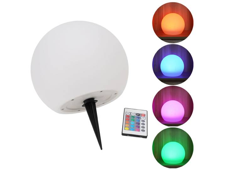 LED-Leuchtkugel mit Fernbedienung, solarbetrieben, RGBW, 60 Lu, IP67, Ø 20 cm