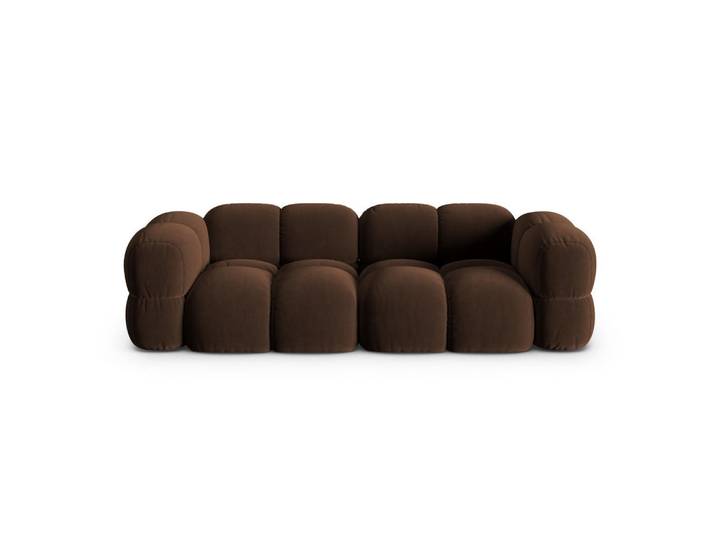 Cosmopolitan Design Sofa Loretto aus Samt Schokolade 4 Sitzplätze, Dunkelbraun, 100x68x250 cm, Wohnzimmer, Sofas & Couches, Sofas
