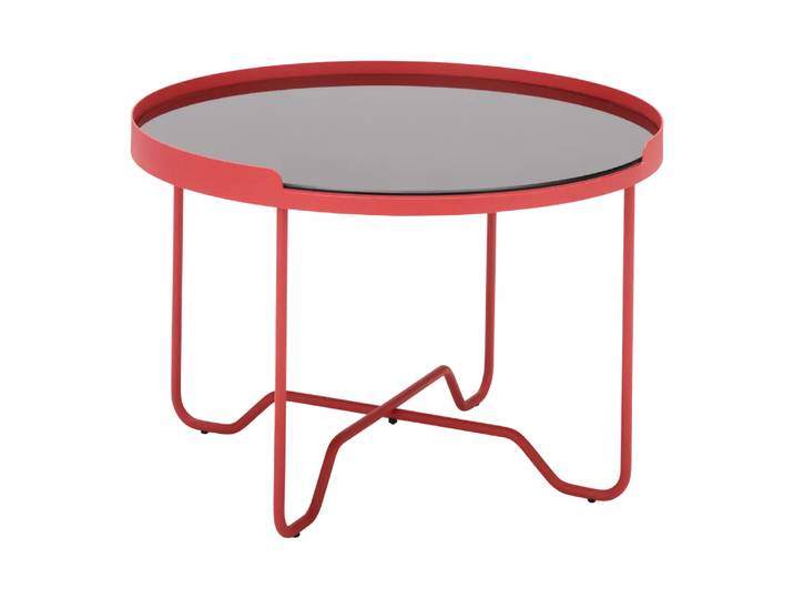 Beistelltisch Lunar, Byyu, korallenrot, Metall