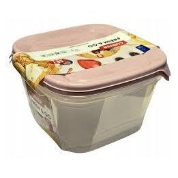 Curver FRESH&GO-Livsmittelbehälter 0,25 l + 0,8 l + 1,7 l, quadratisch, beige (CURVER)