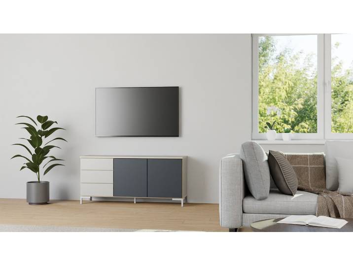 Stylishe Kommode Premium Dekore Grau Multiplex Kante