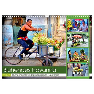Blühendes Havanna - Blumenhändler in der kubanischen Hauptstadt (Wandkalender 2027 DIN A3 quer), CALVENDO Monatskalender