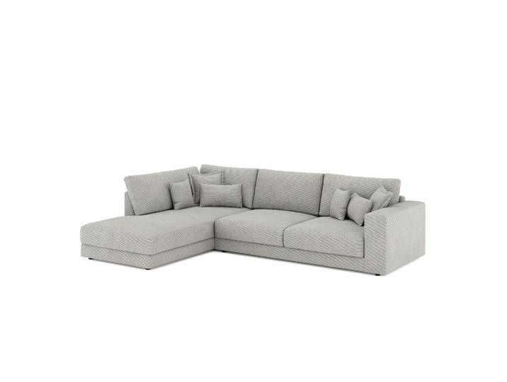 Ecksofa Cord TARJA links hellgrau
