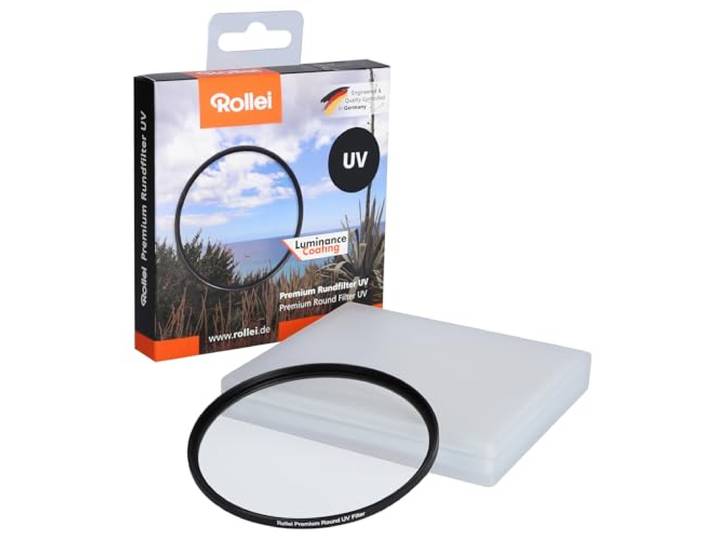 Rollei Premium Circulair uv-filter 72 mm - uv-filter en beschermingsfilter met aluminium ring, gemaakt van gorillaglas met speciale coating - afmetingen: 72 mm