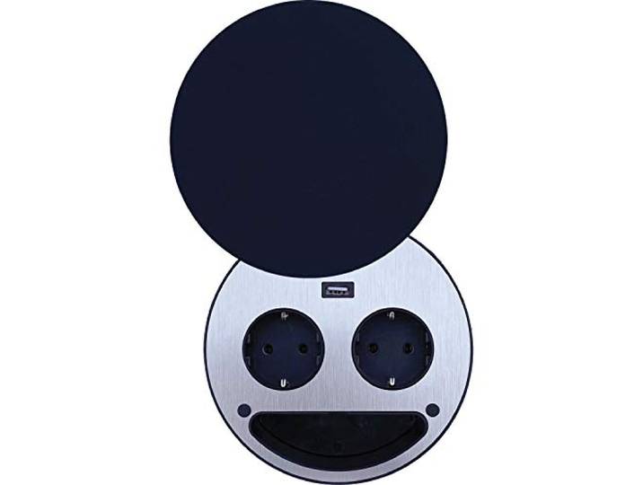 Steckdosenelement Smile Schuko, USB-Charger, schwarz