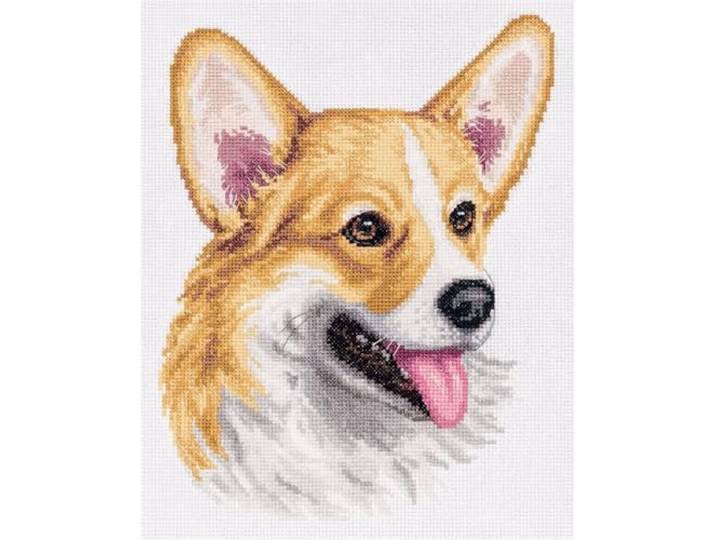 PANNA Borduurpakket Welsh Corgi J-7098 - Kruissteek - Borduren voor volwassenen - Aida