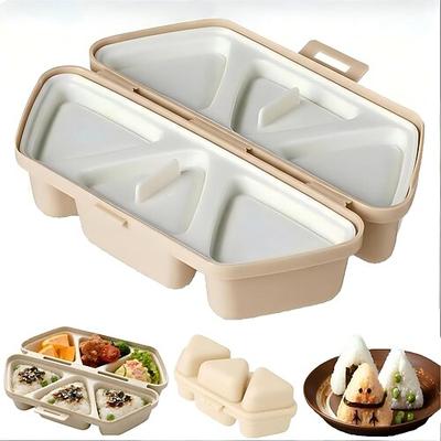6-in-1 Onigiri-Formen-Set für dreieckiges Sushi, antihaftbeschichtete Reisbällchen zum Pressen mit Algen Koriander-Reisbällchen, perfekt für die heimische Küche – Sushi-Zubereitungsutensilien