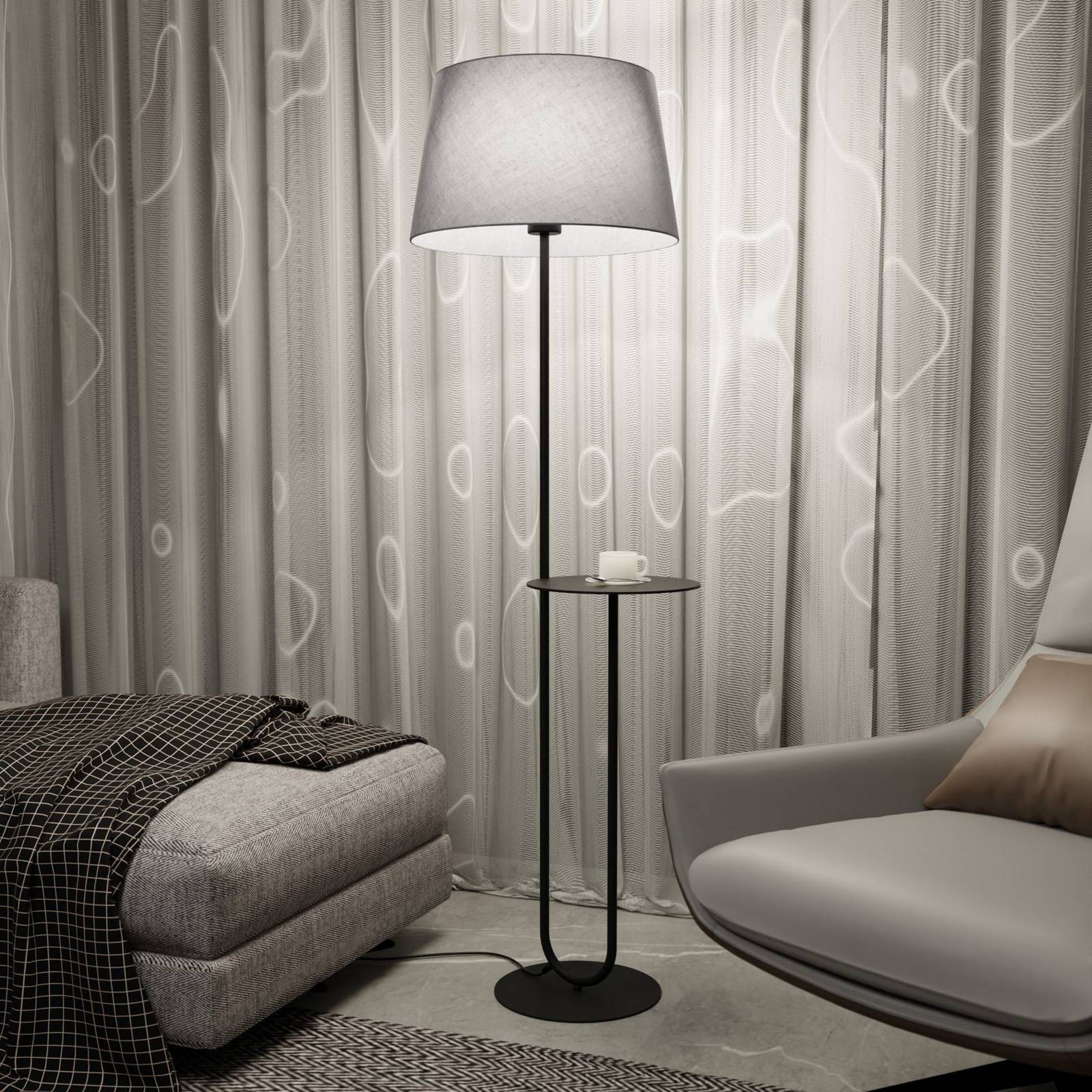 Stehlampe Hotel EMIBIG LIGHTING, schwarz, für Wohn- / Esszimmer, Metall, Modern, Stehlampe