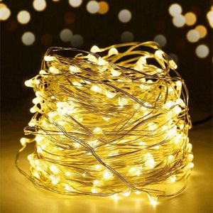 SALCAR Lichterkette 910002, USB-Betrieb, für Innen und Außen, Draht, warmweiß, mit 100 LED, 10 m