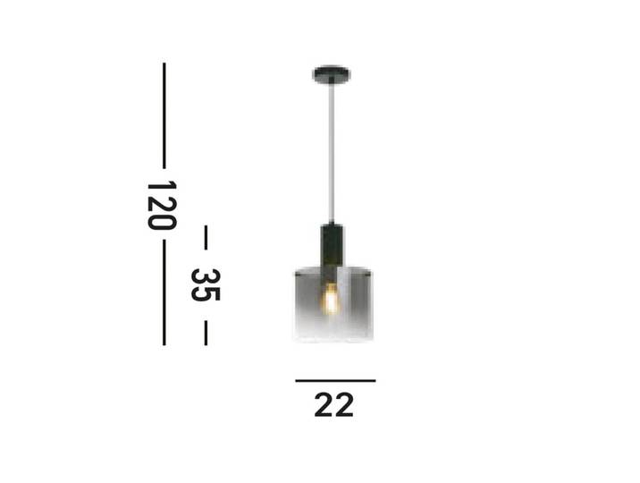 Glazen hanglamp Sweden, dimbaar, zwart, Woon-/ Eetkamer, metaal, hanglamp