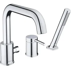 Duravit, Duscharmatur + Badewannenarmatur, Circle 3-Loch Wannenarmatur, Ausladung 215 mm, Wannenrandmontage, Chrom, CE5260000010