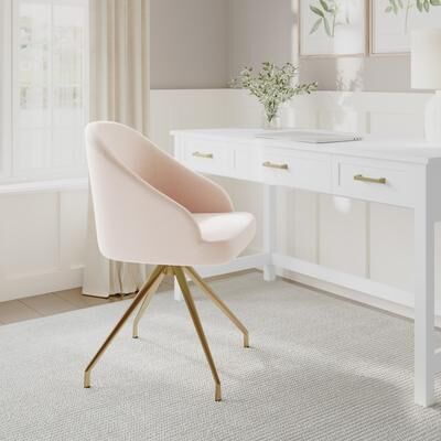 Martha Stewart Upholstered Stationary Swivel Home Office Chair