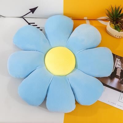 Trendy Discount Goods Stuffed Flower Pillow Daisy Setting For Kids Bedroom Girly Room Decor Bay Window Pillow Pink Flower Cushion sky Blue