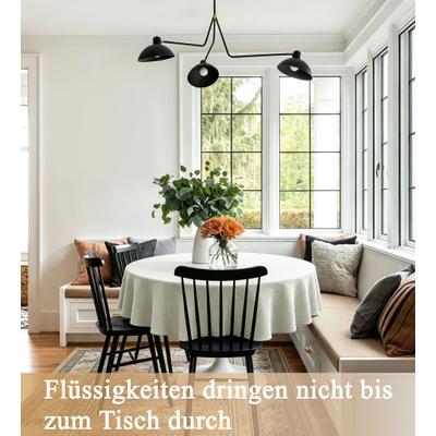 Tischdecke OTTO HOME "Ozzie 1 Stück, Leinenoptik, in eckig und rund", beige, Ø:160cm, Polyester, Tischdecken, Tischdecke, Formstabil & pflegeleicht, eckig oder rund, Dekoration