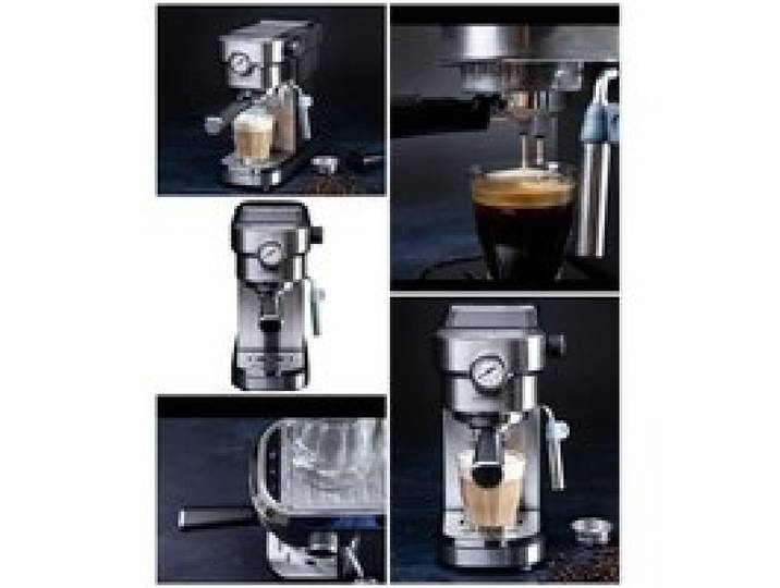 Machine à café expresso semi-automatique - GASTRONOMA - 2-en-1 - 15 bar - Réservoir 1 1 L - Mousseur à lait