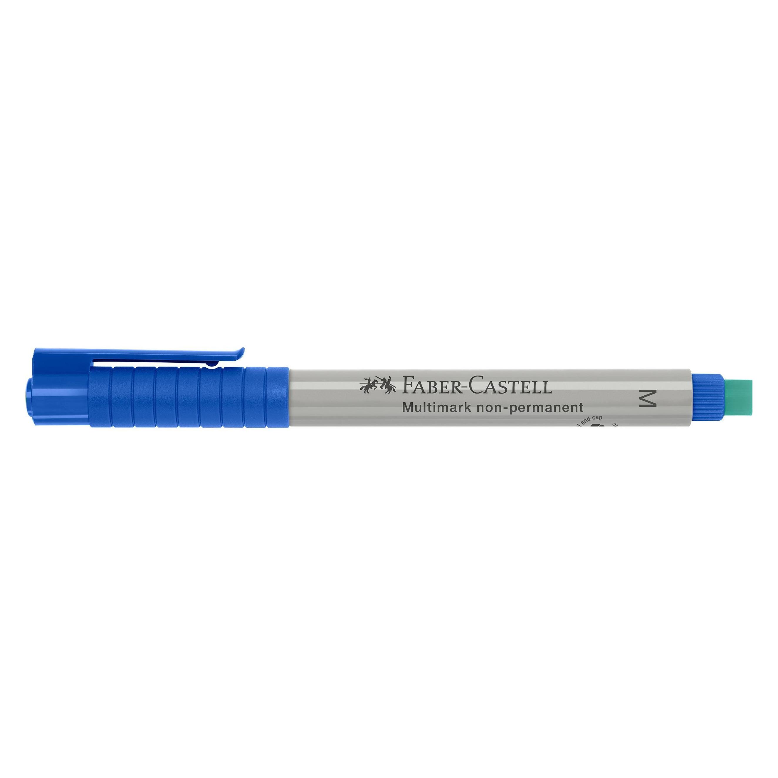 Faber-Castell Non-permanent Marker Multimark 10 Stück, M, Blau (10x) (152651)