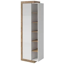 SCHRANK 1 Tür Azior Weiß und Holz