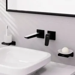 hansgrohe Logis Einhebel-Waschtisch-Armatur 71256670 mattschwarz, Unterputz, für Wandmontage, Ausladung 206mm