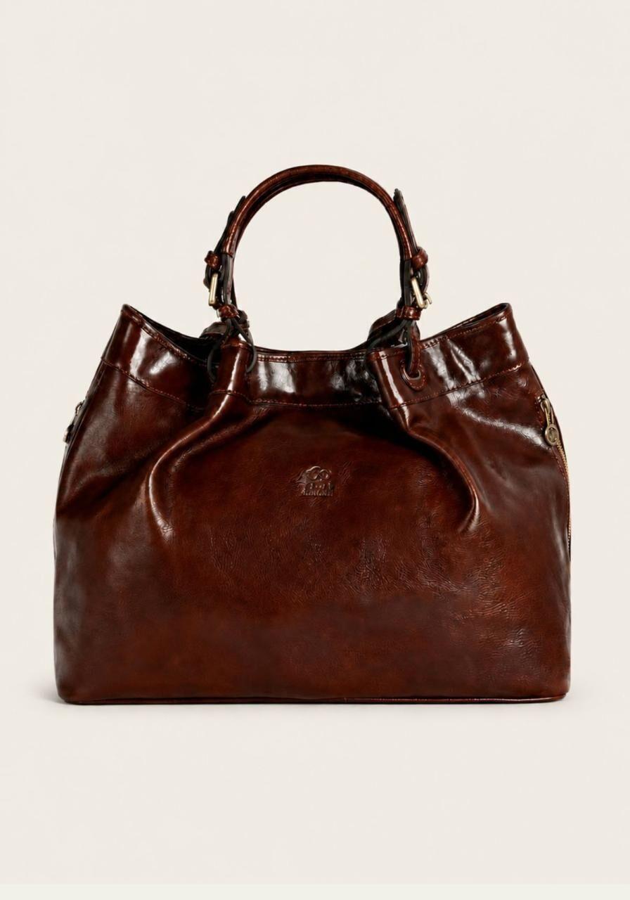 Tragetasche Handtasche aus Leder- Die Ikone Braun -