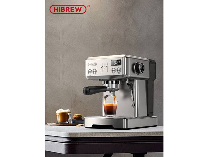 Machine à café expresso HiBREW avec mousseur à lait, contrôle de la température, machine à café compacte pour expresso, latte, cappuccino