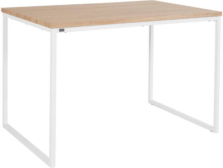loft24 Esstisch Brolin - Esszimmertisch Küchentisch Tisch Speisetisch, Tischplatte in Eichenoptik, Metallgestell, Breite 120 cm