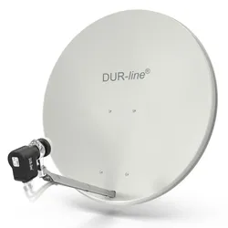 DUR-line Select 85/90 Hellgrau - Sat-Komplettanlage mit Quad LNB