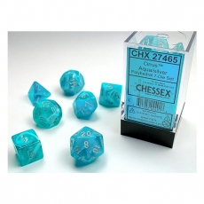 Chessex Würfel - Cirrus Aqua/silver (7-Würfelset) 292546