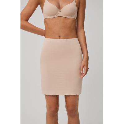 Unterrock YSABEL MORA, Damen, Gr. M, beige, Mikrofaser, Obermaterial: 90% Polyamid, 10% Elasthan, figurbetont ca. Mitte Oberschenkel, Röcke Unterrock, elastisch, gewellter Saum, Gummizug