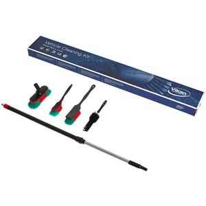 Vikan Waschbürste Transport System-Starterpaket, Teleskopstiel 106-160cm, mit Wasseranschluss