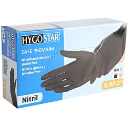 Nitrilhandschuhe Safe Premium puderfrei schwarz 8/M  24cm