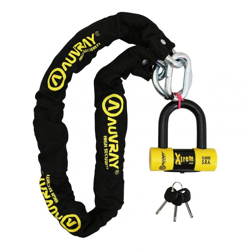 AUVRAY Antivol à chaîne Auvrey Xlock 1.20m maillon Ø12mm avec U Xtrem mini