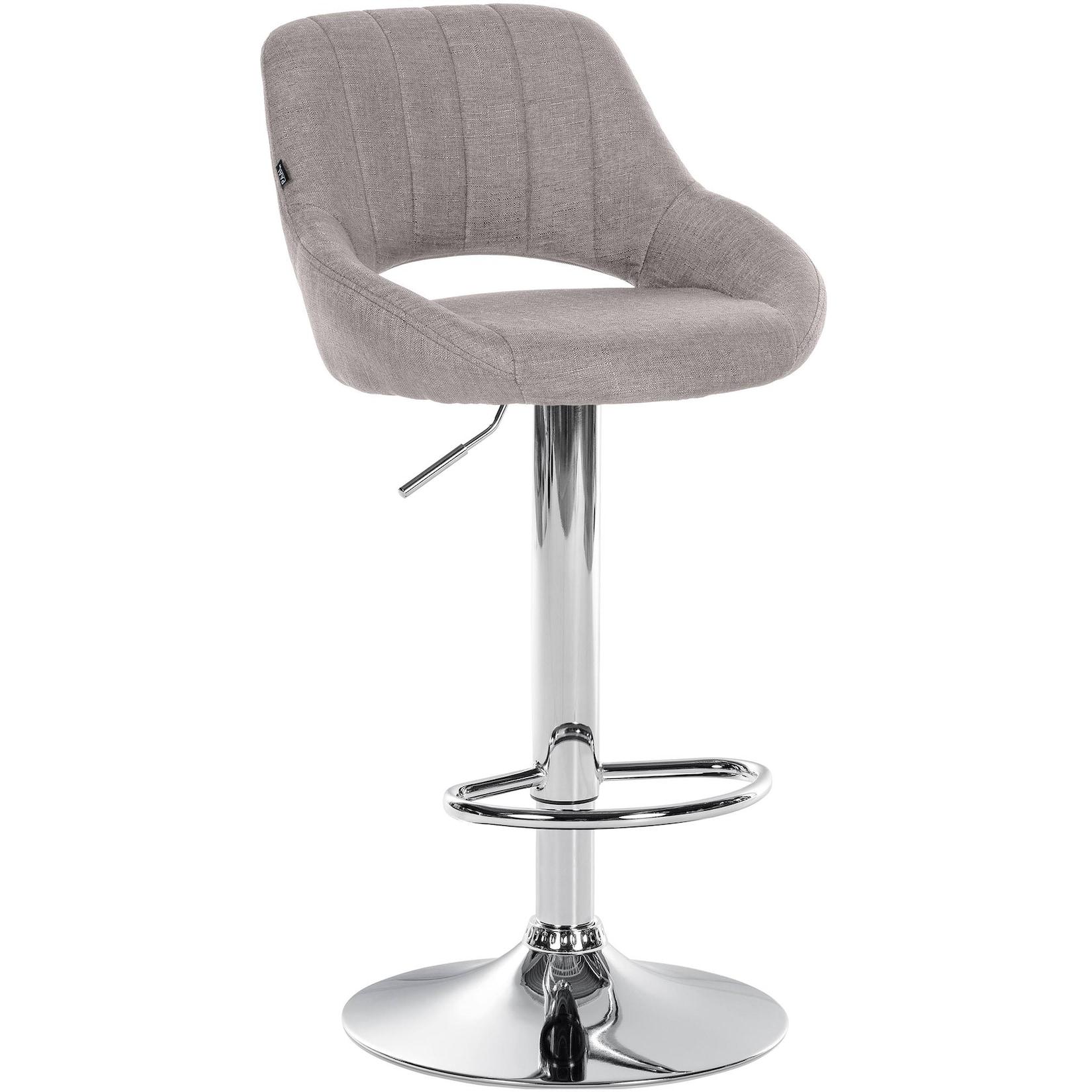 CLP Barhocker Milet Stoff chrom Farbe: grau, Gestell Farbe: chrom