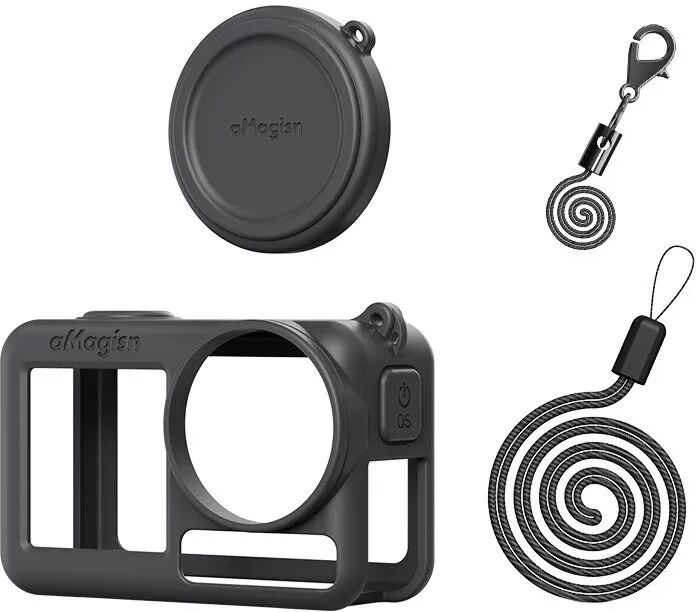 INF Silikon Schutzhülle kompatibel mit DJI Osmo Action 5 Pro - Stoßfest & Kratzfest Schwarz