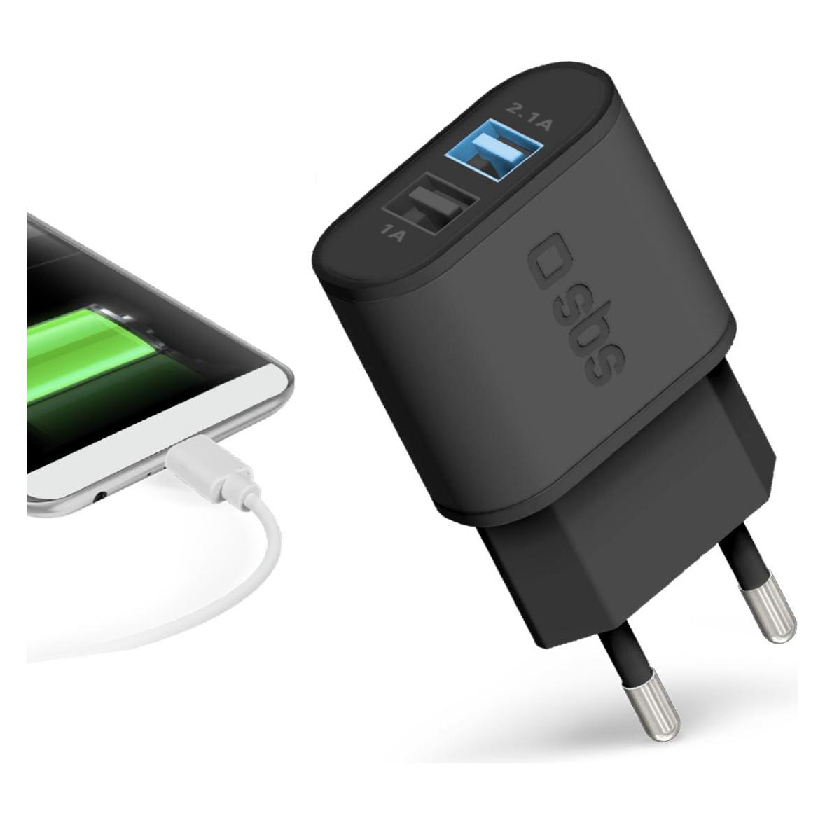 SBS TETR2USB31AFAST Ladegerät für Mobilgeräte Indoor Schwarz (1 Port) (TETR2USB31AFAST)