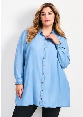 Plus Size Women's Sia Chambray Shirt by Avenue in Chambray (Size 16)