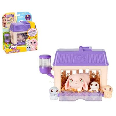 Moose Toys 300300 - Little Live Pets, Mama Surprise Mini Spielset Bunny, Interaktive Mini-Hasen Mama mit 4 Babys und Zubehör