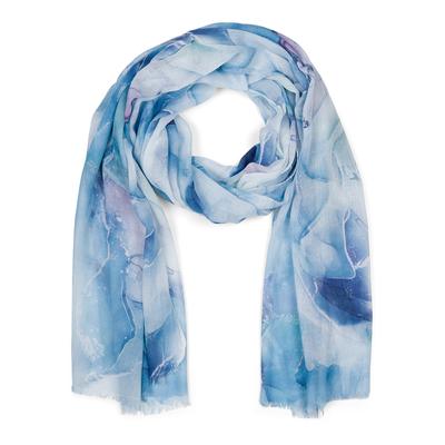 Schal STYLEBREAKER "Schal mit Marmor Muster", Damen, blau, Obermaterial: 100% Viskose CV., Modisch, Modetücher Schal